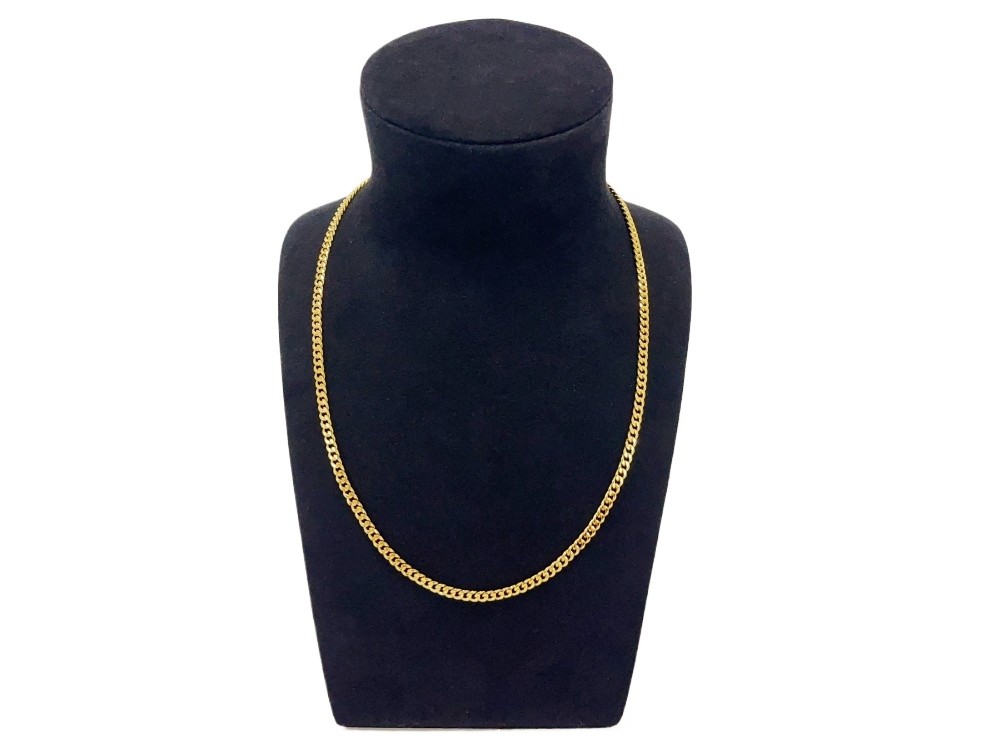 18K Yellow Gold 4mm Solid Curb Miami Cuban Chain Link Mens Womens Necklace 20″