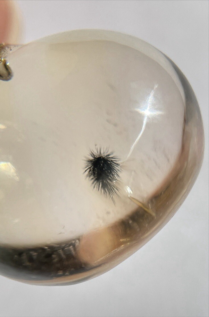 Very Rare Phantom Citrine with Hollandite Inclusions Dainty Pendant