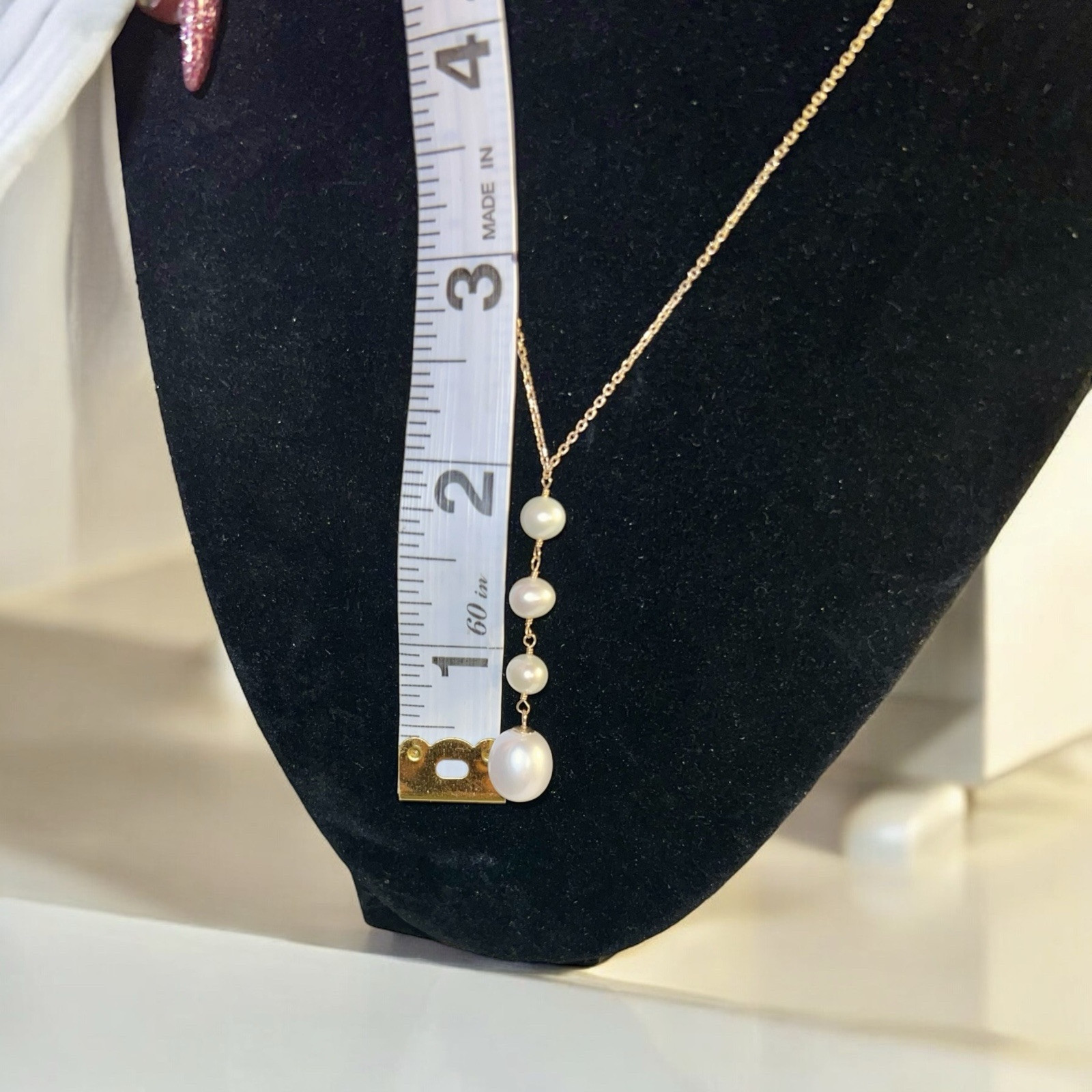 VTG 14K Solid Yellow Gold South Sea Pearl 16” Necklace & Post 7.5mm Earrings