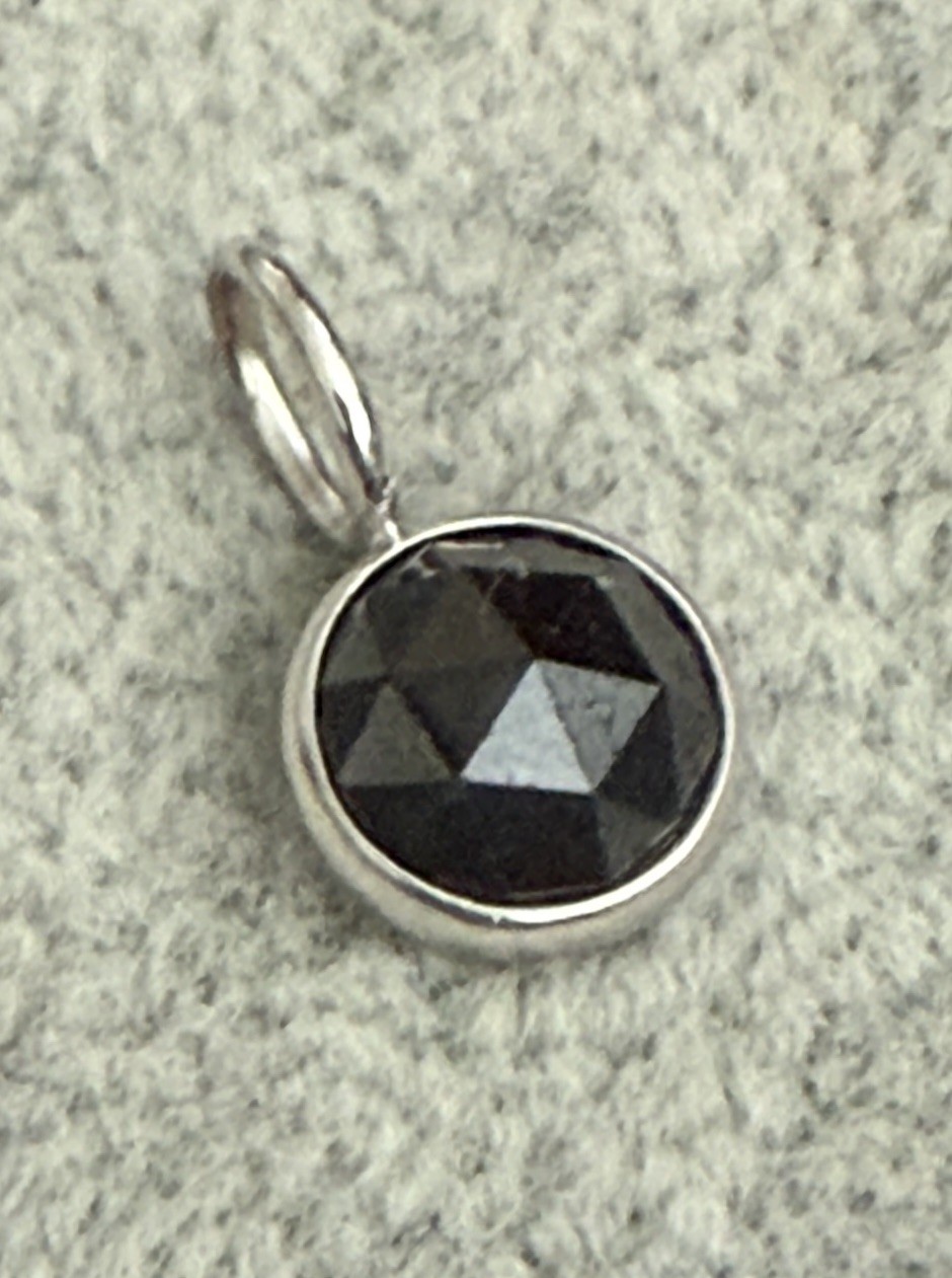 14k Round Rose Cut Black Diamond 2.0ct Bezel Set In White Gold
