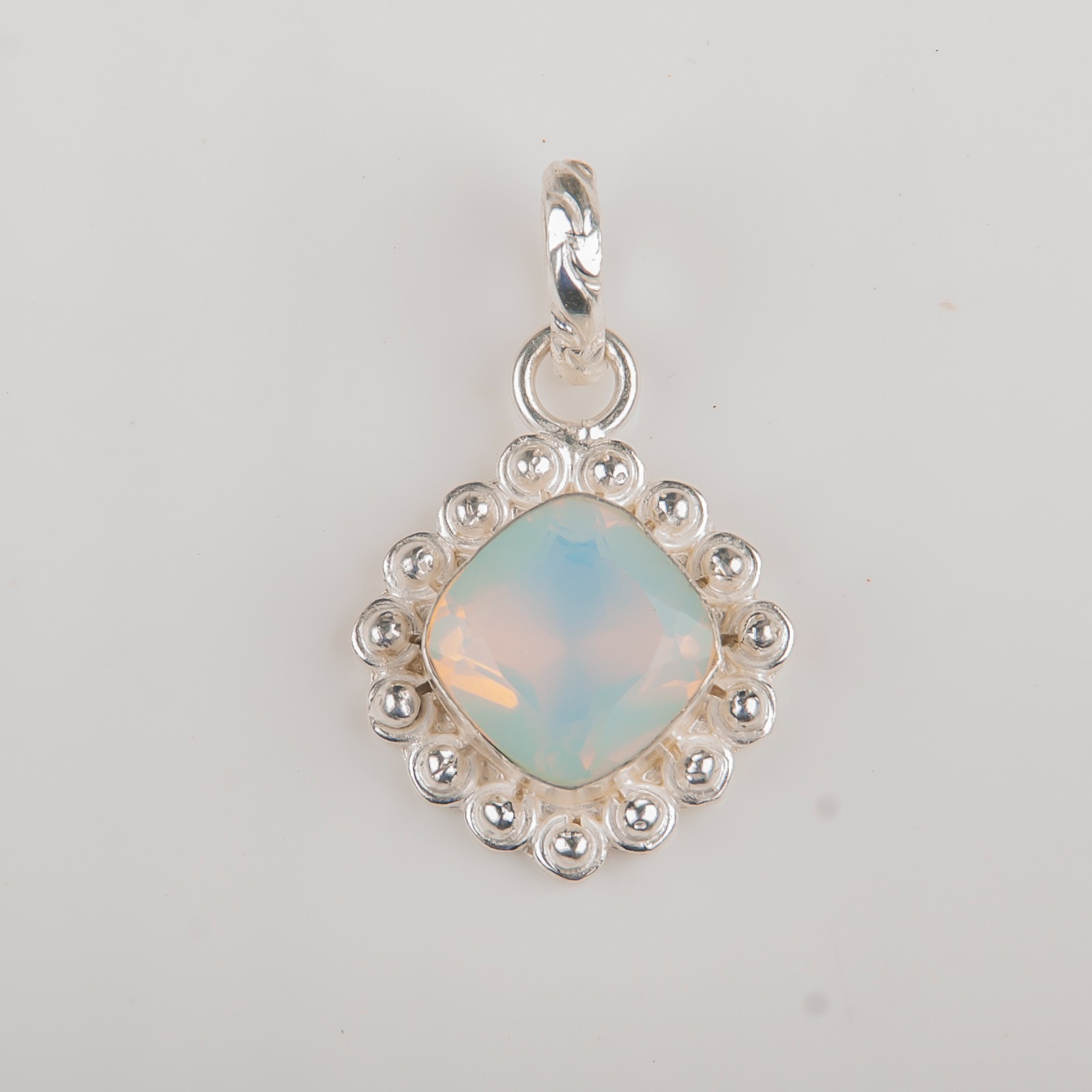 Milky Opal Gemstone 925 Sterling Silver Handcrafted Jewelry Women Pendant 1.37″