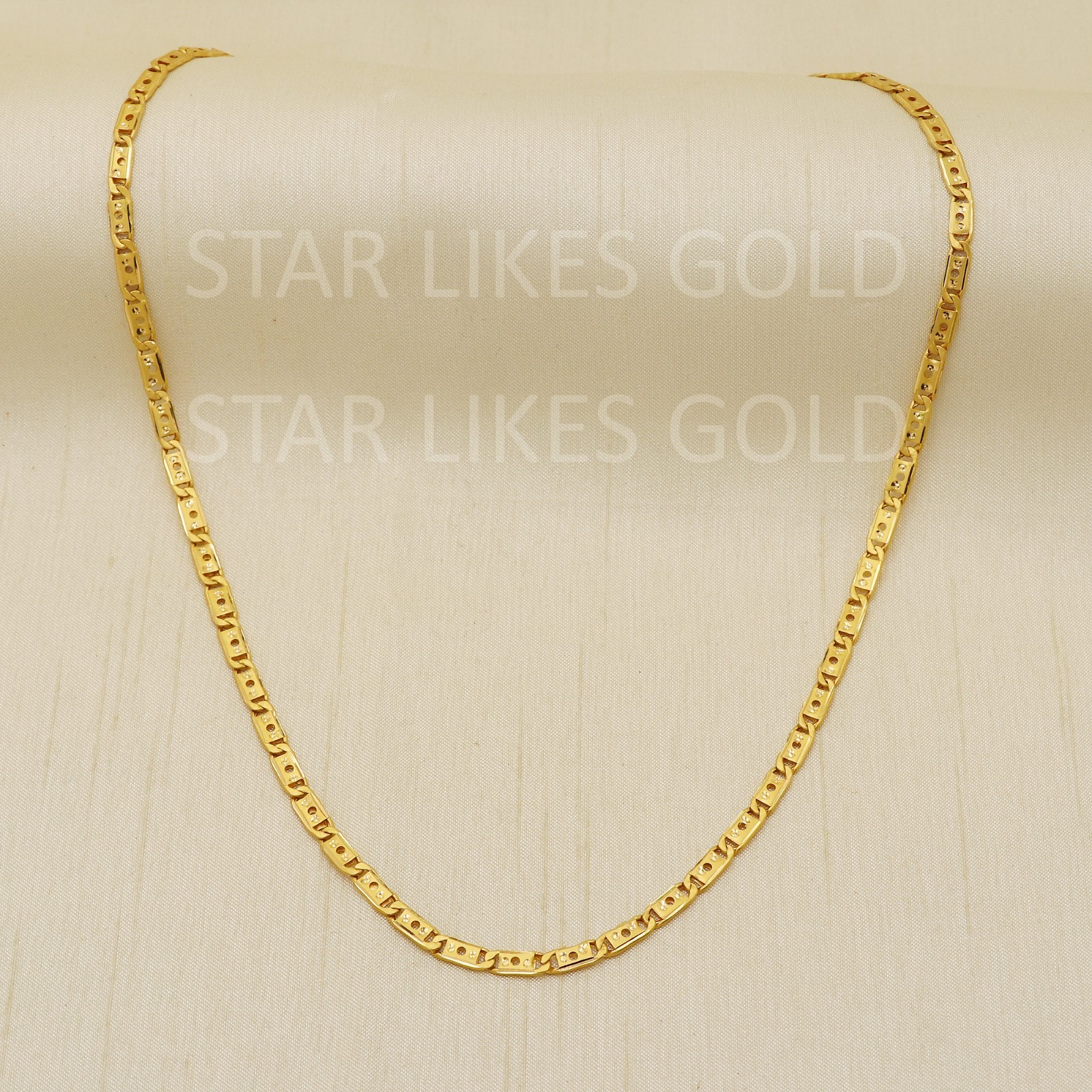 22K Yellow Gold Anchor Link Chain 20″ 8.71g 3.5mm Textured Mariner Necklace 916