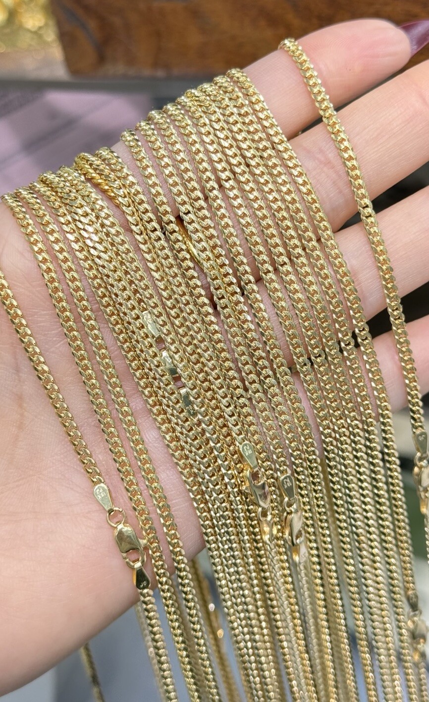 18k Solid Yellow Gold Miami Cuban Link Solid Chain Necklace, 18”. 2.7MM