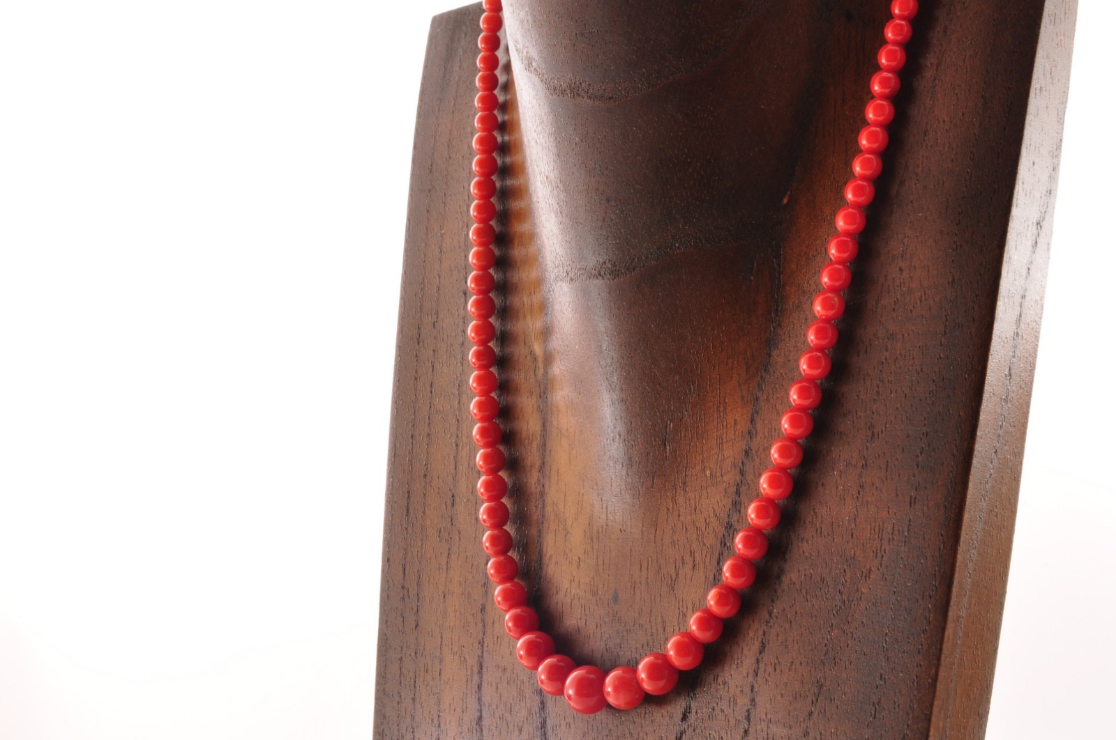 925 silver clasp red coral necklace with Certification (440mm (17.3in) 88.5ct).