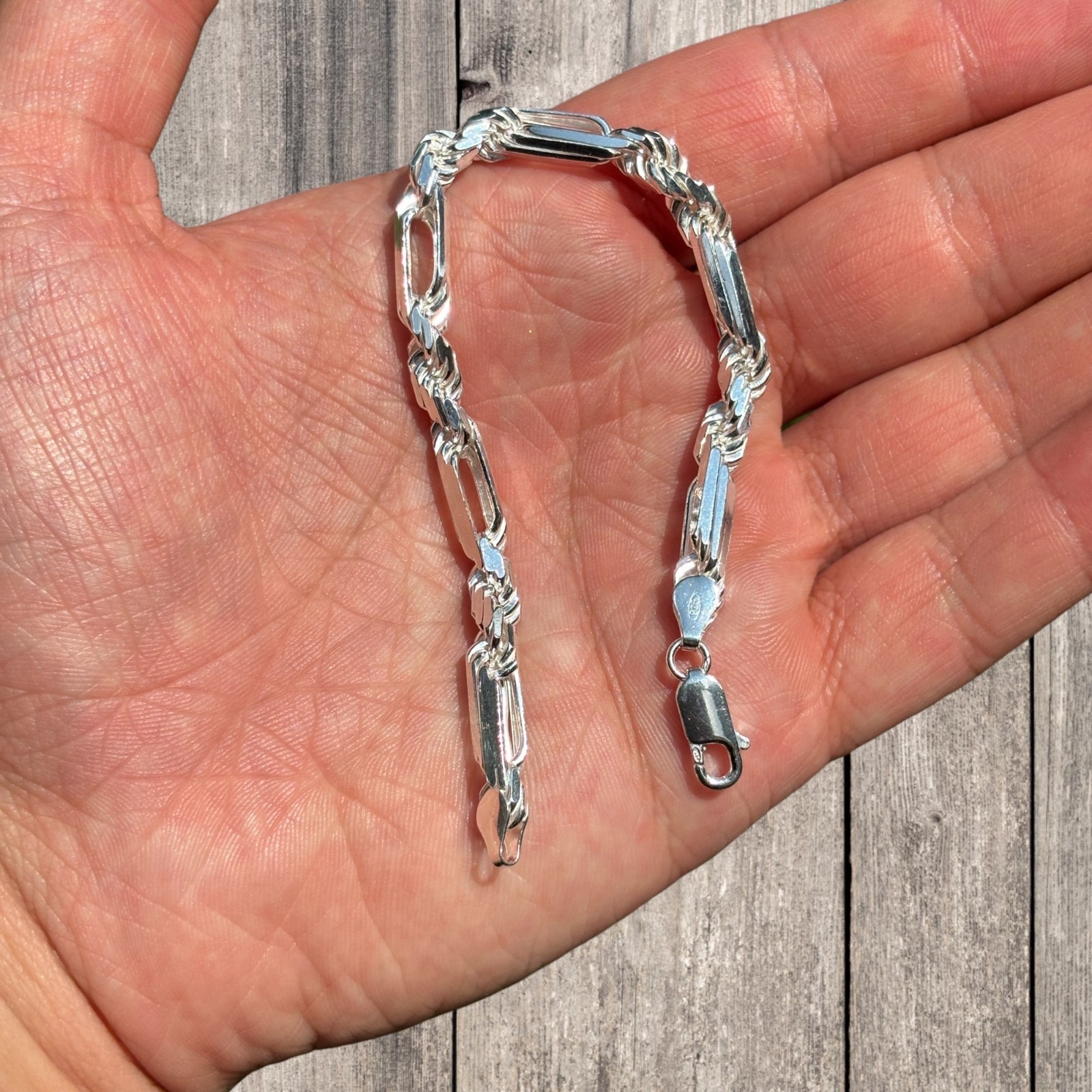 6mm Figarope Milano Bracelet – Solid 925 Sterling Silver Or 14k Gold Vermeil
