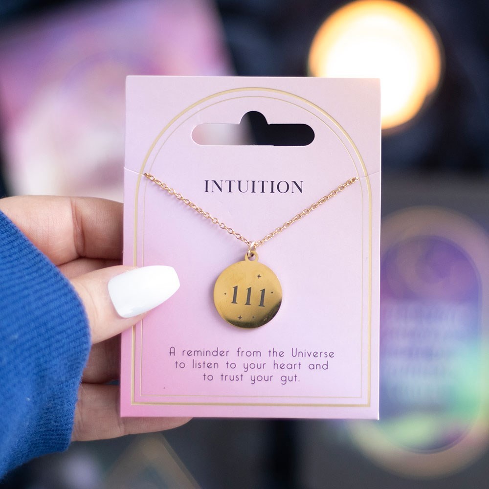 111 Angel Number Intuition Necklace Gothic Witch Pendant Jewellery Gift