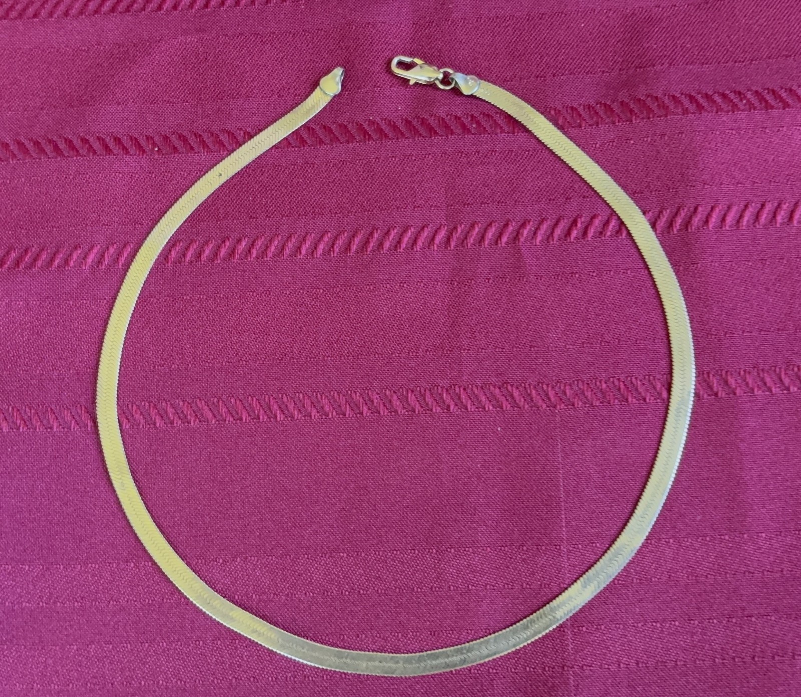 Estate 14K Yellow Gold Herringbone Necklace 18 Inch 15g Heavy Fluid Chain