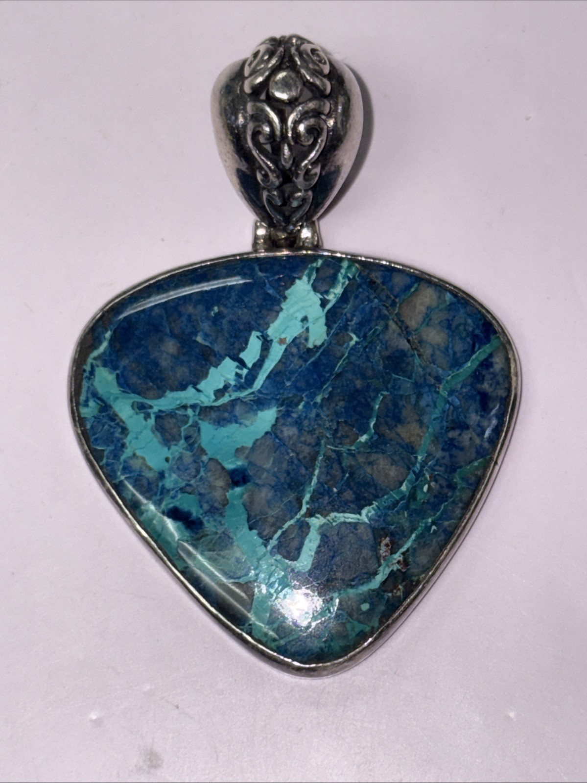 925 Sterling Silver Gemstone Pendant ~ 15.5 grams ~ 2.25” ~ READ DESCRIPTION