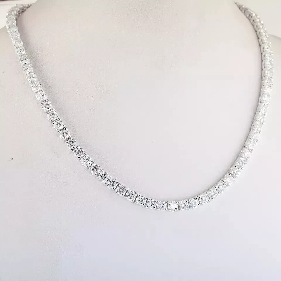 Gorgeous 20 inches 5mm White Diamond Tennis Necklace, Excellent Cut & Luster