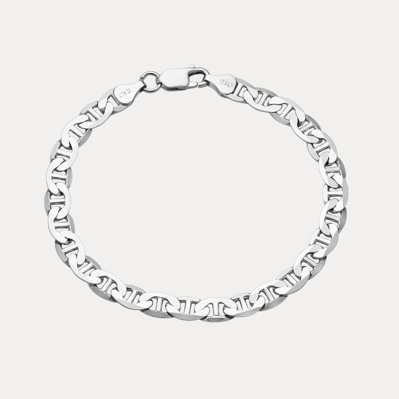 6mm Mariner Link Bracelet – Real Solid 925 Sterling Silver Or 14k Gold Vermeil