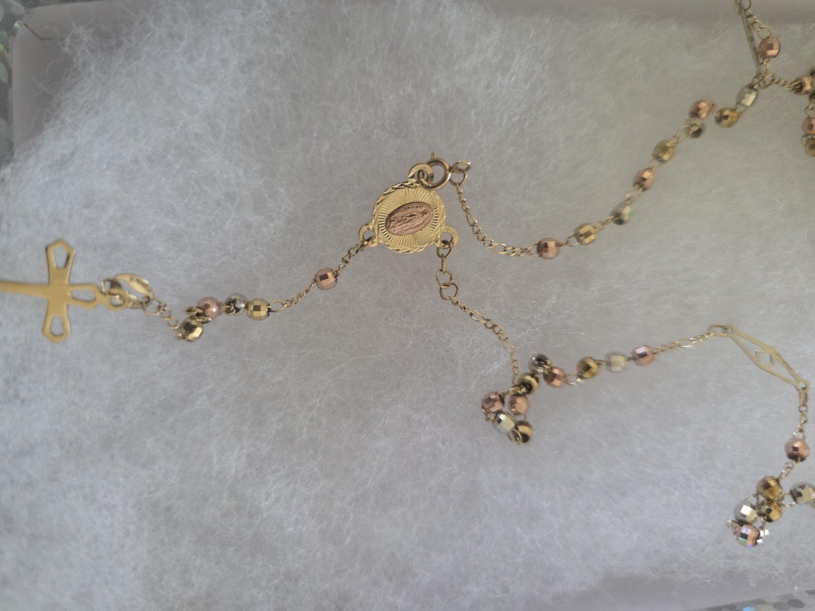 10k Gold Multi Tones Rosary Solid