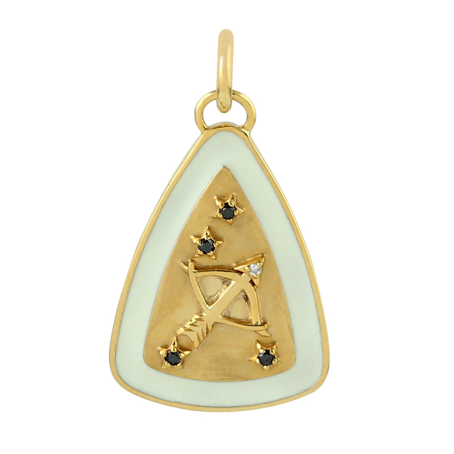 Natural Diamond Pendant 14k Yellow Gold Fashion Jewelry For Anniversary Gift