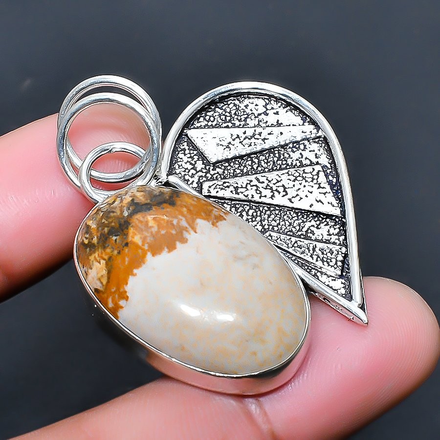 Picture Jasper Handmade 925 Sterling Silver Jewelry Pendant 1.70″ s066