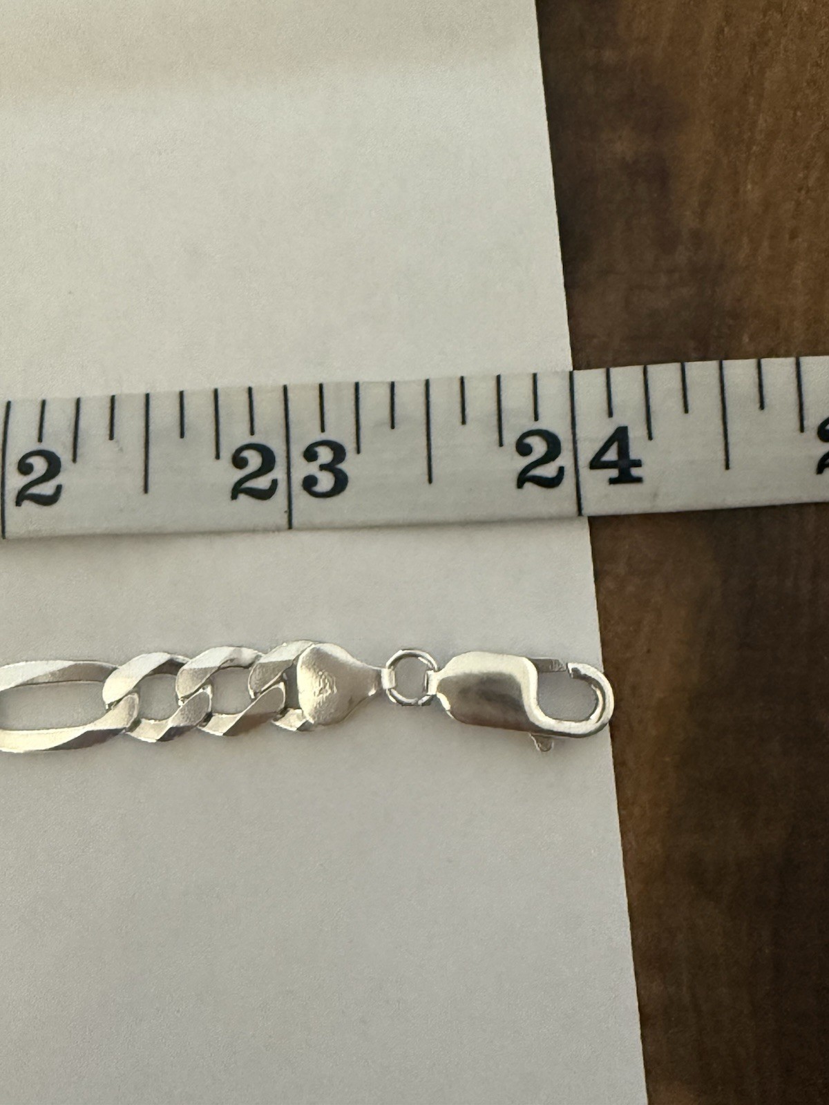 925 sterling silver men’s figaro link chain necklace 24 In length 36.02 grams