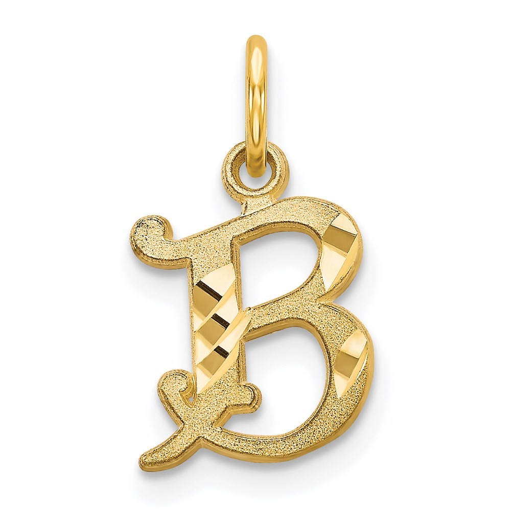 14k Yellow Gold Letter B Initial Charm 0.57 g
