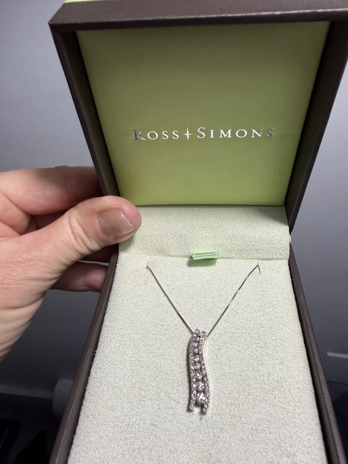 Ross Simon 14 Karat Gold .75 Diamond Pendant White Gold Necklace