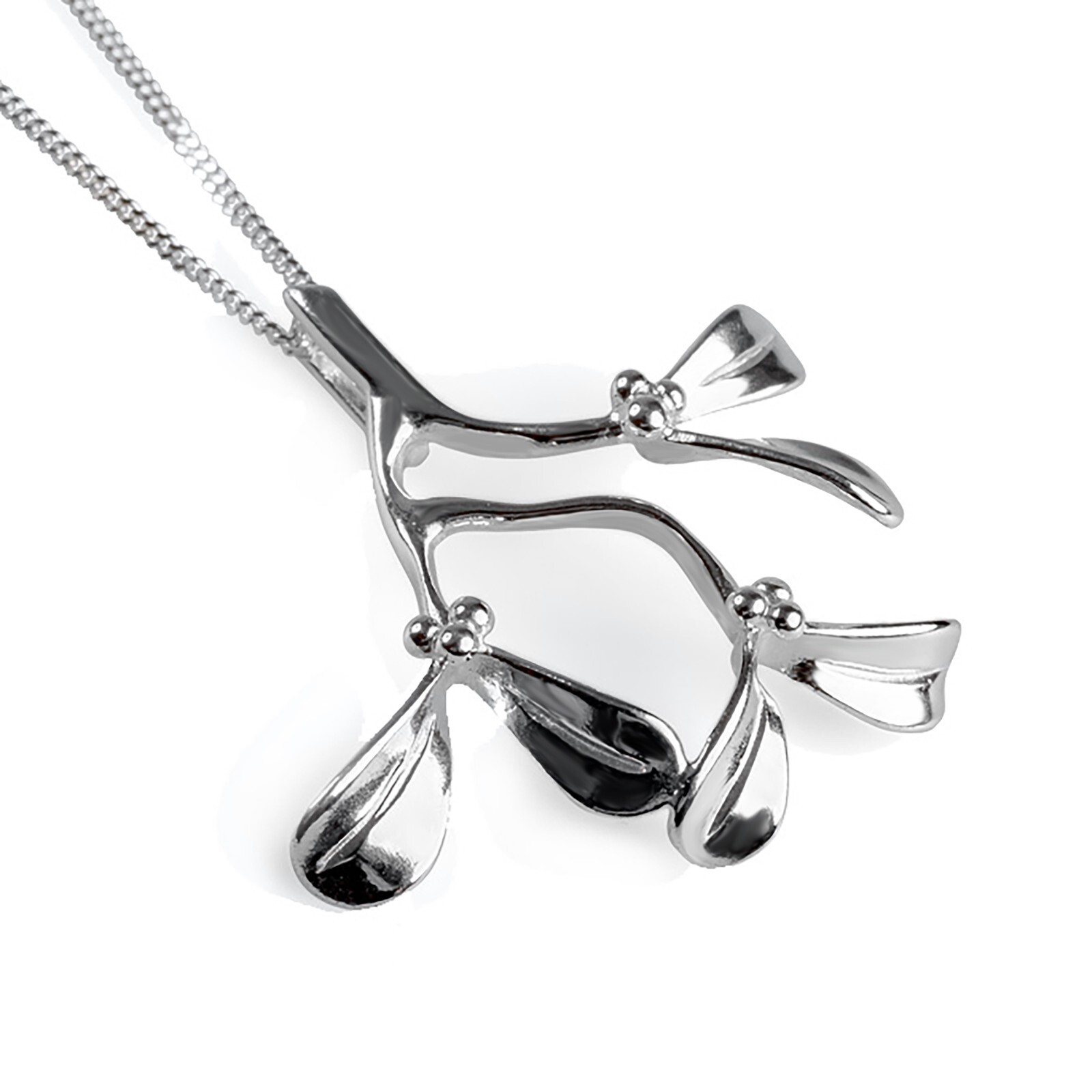 Silver Mistletoe Necklace Christmas Jewellery Christmas Gift For Her