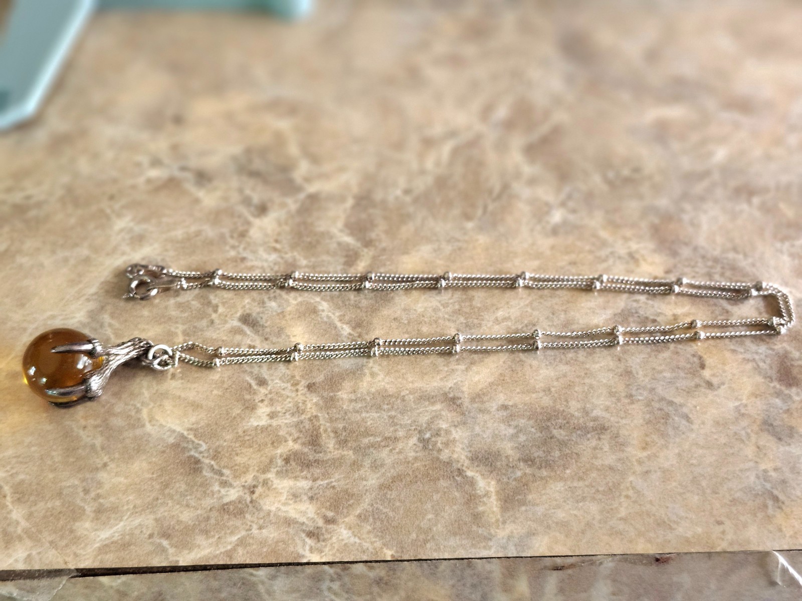 Sterling silver Eagle claws, ball necklace, sterling chain (Combine shipping)