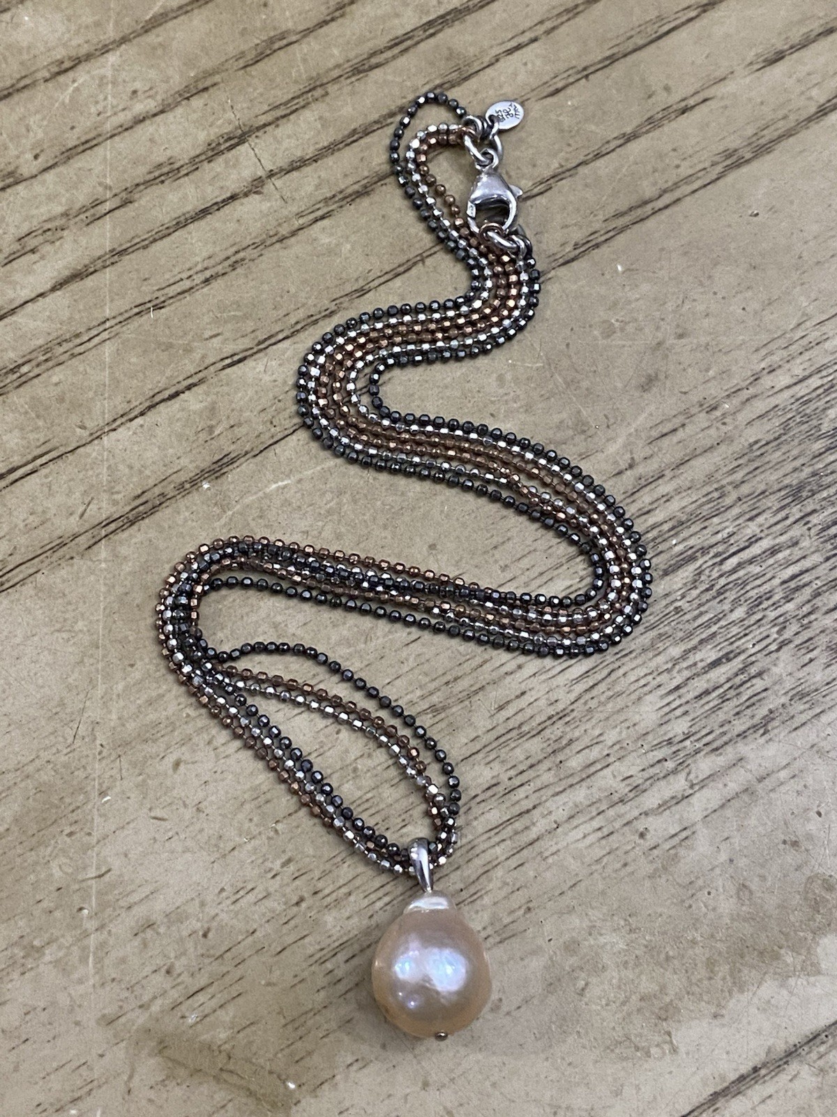 HONORA Sterling Silver 925 Multi Strand Cultured Pearl Solitaire Necklace 18”