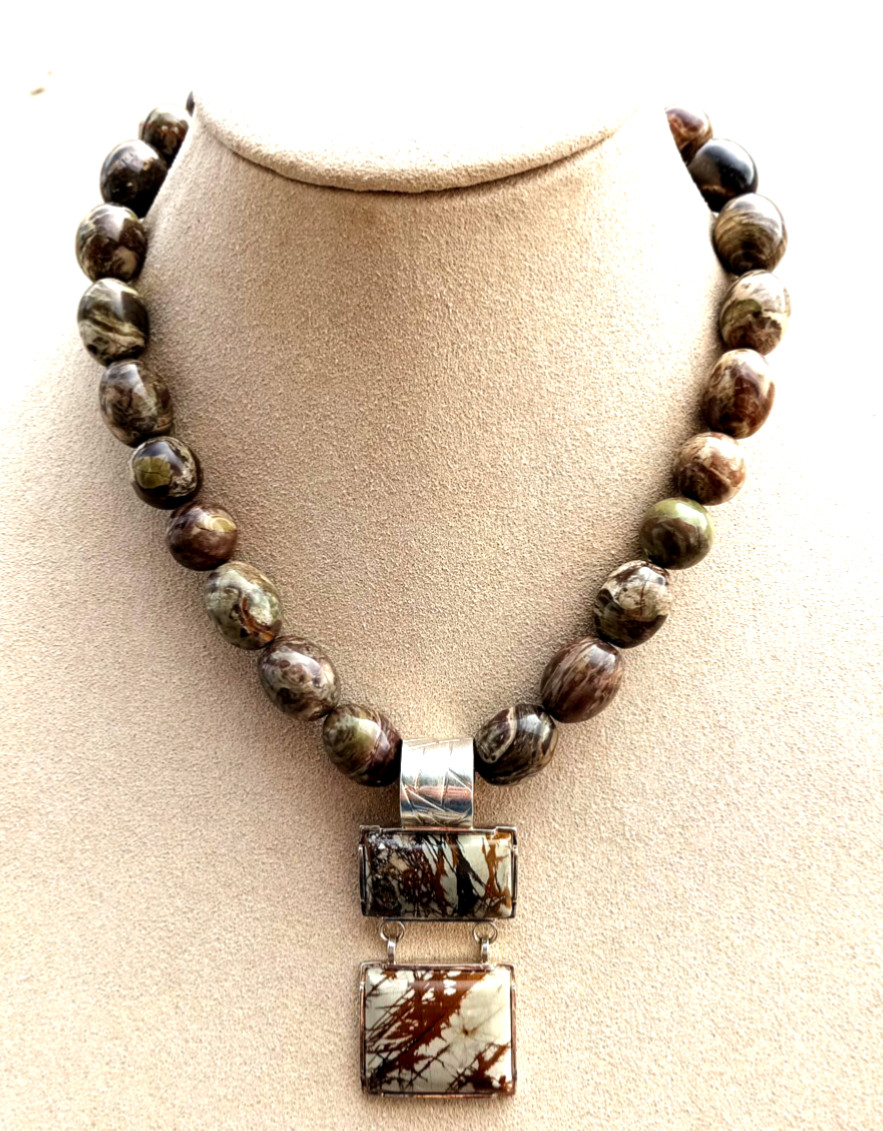 Jasper Sterling 925* Silver Pendant Necklace – Mine Finds by Jay King DTR