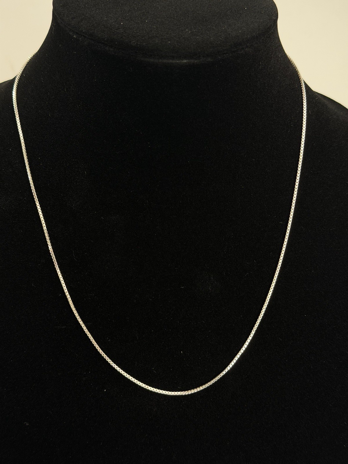 925 Sterling Silver Thin Box Chain Necklace 1.1 MM 20 inches
