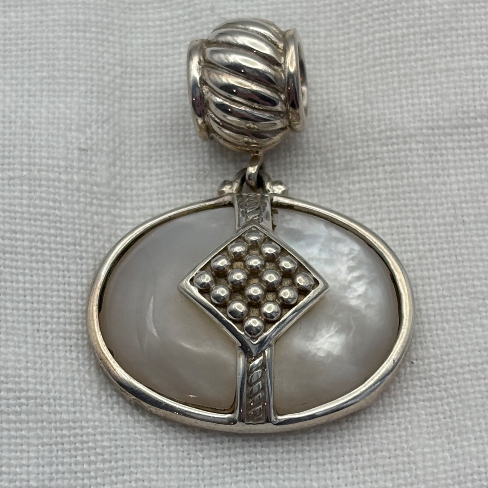 QVC Brand Sterling Silver Mother Of Pearl – Abalone Statement Pendant