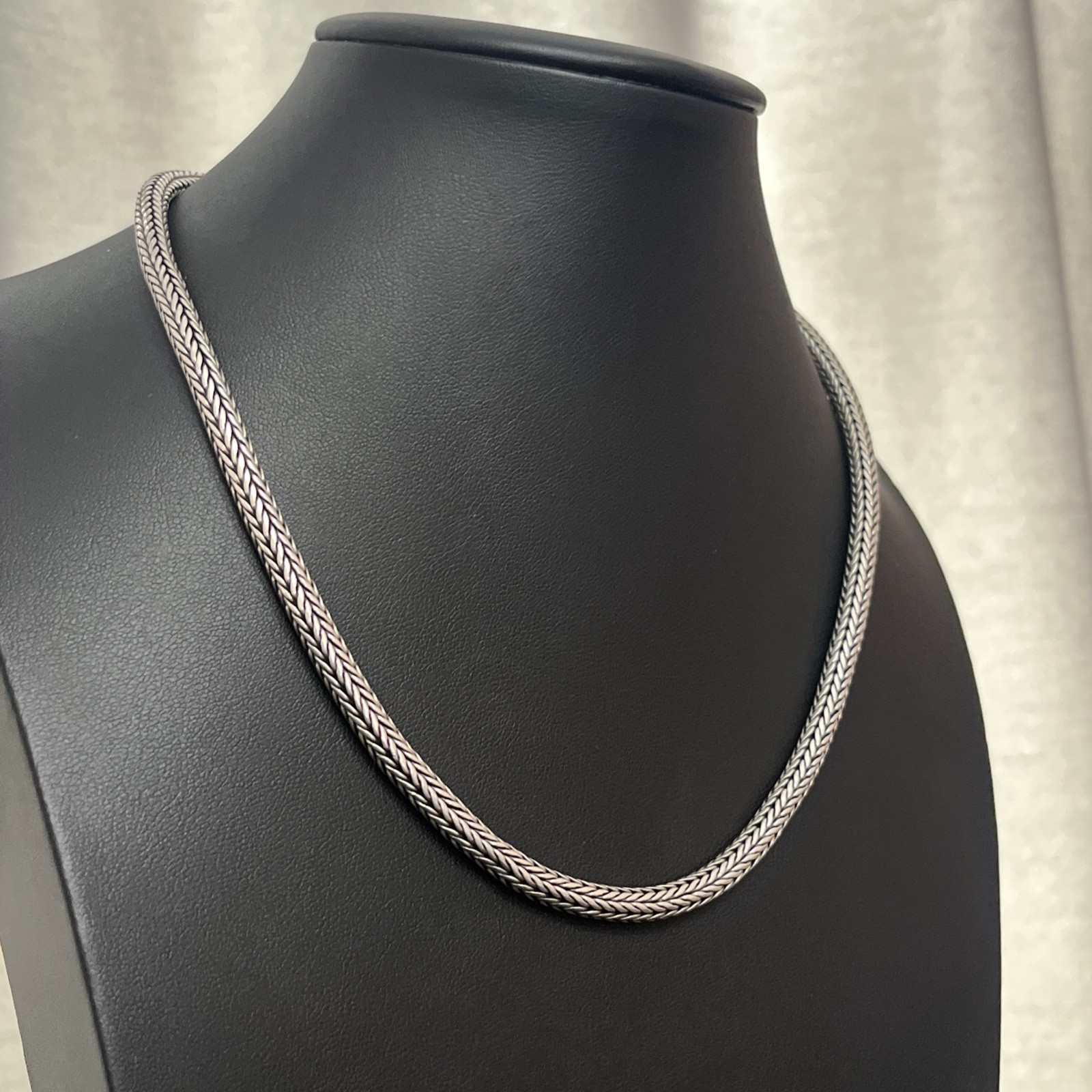 BA Suarti Sterling Silver Foxtail Chain Necklace 18” Long 5mm Wide Heavy 59.5 Gr