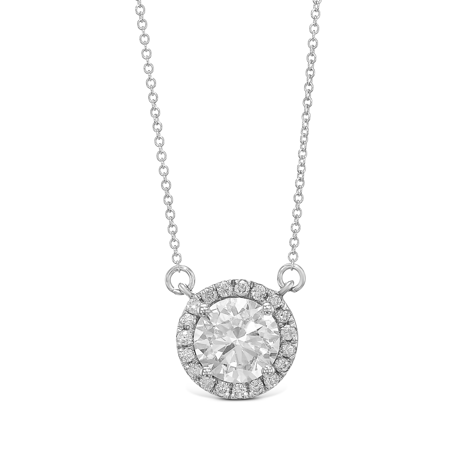 IGI Diamond Pendant VVS2 D Round 2.10 Ctw Lab Created 14k White Gold Eye Clean