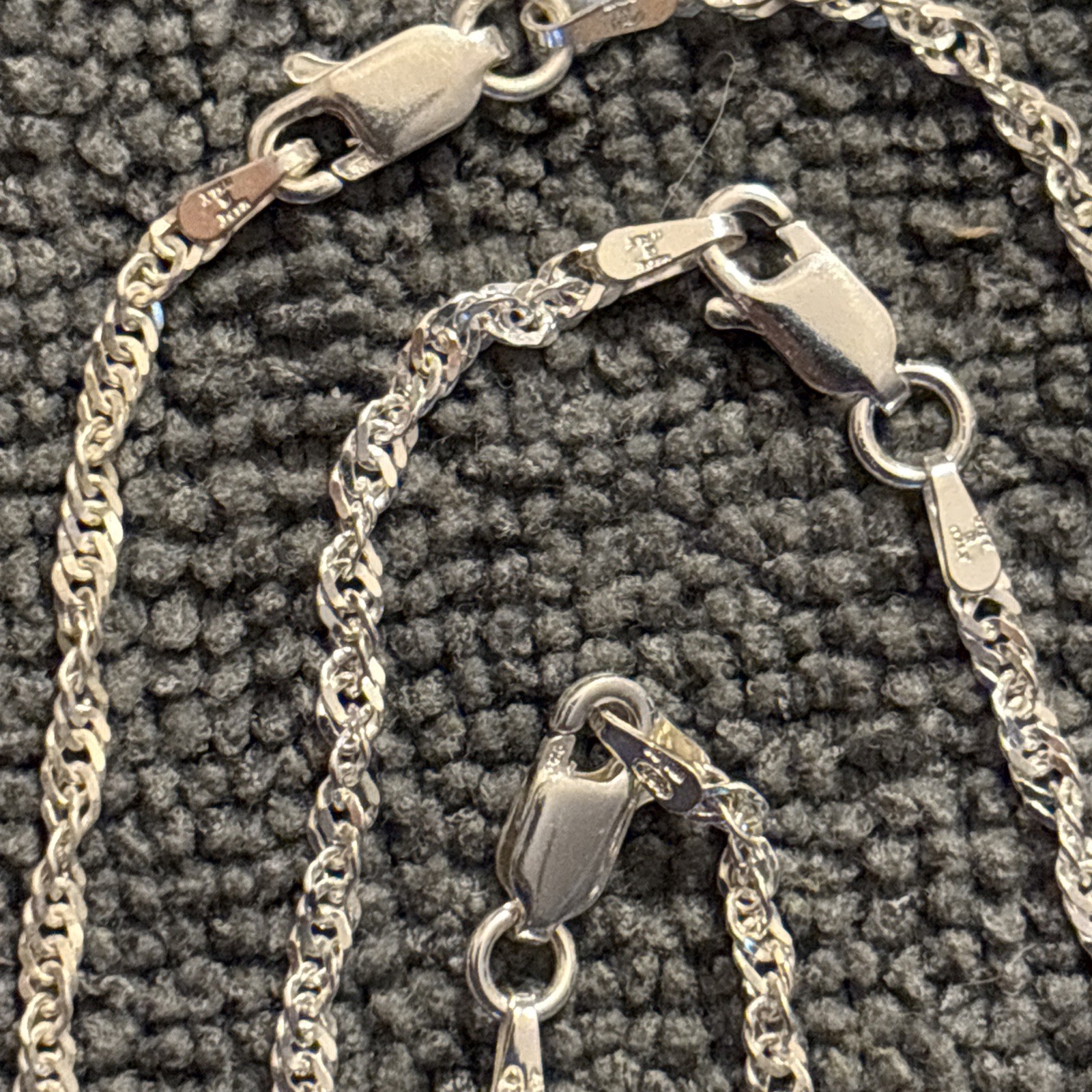 Milor Italy Sterling Silver Singapore Set of 20″& 24″ necklaces; 7.5″ bracelet