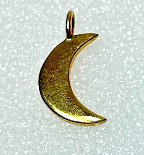 Sterling Silver Crescent Moon Pendant Gold Tone