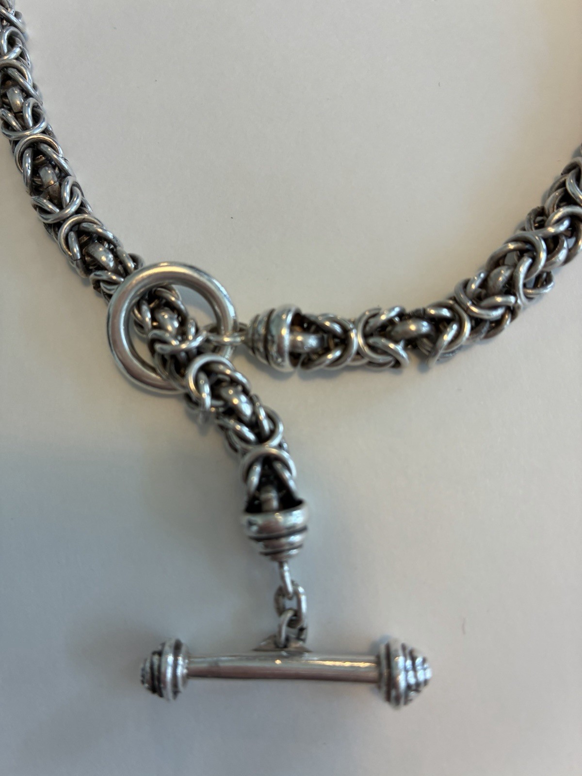 John Hardy 925 Sterling Silver Double Strand Twist Rope Necklace 14 Inches