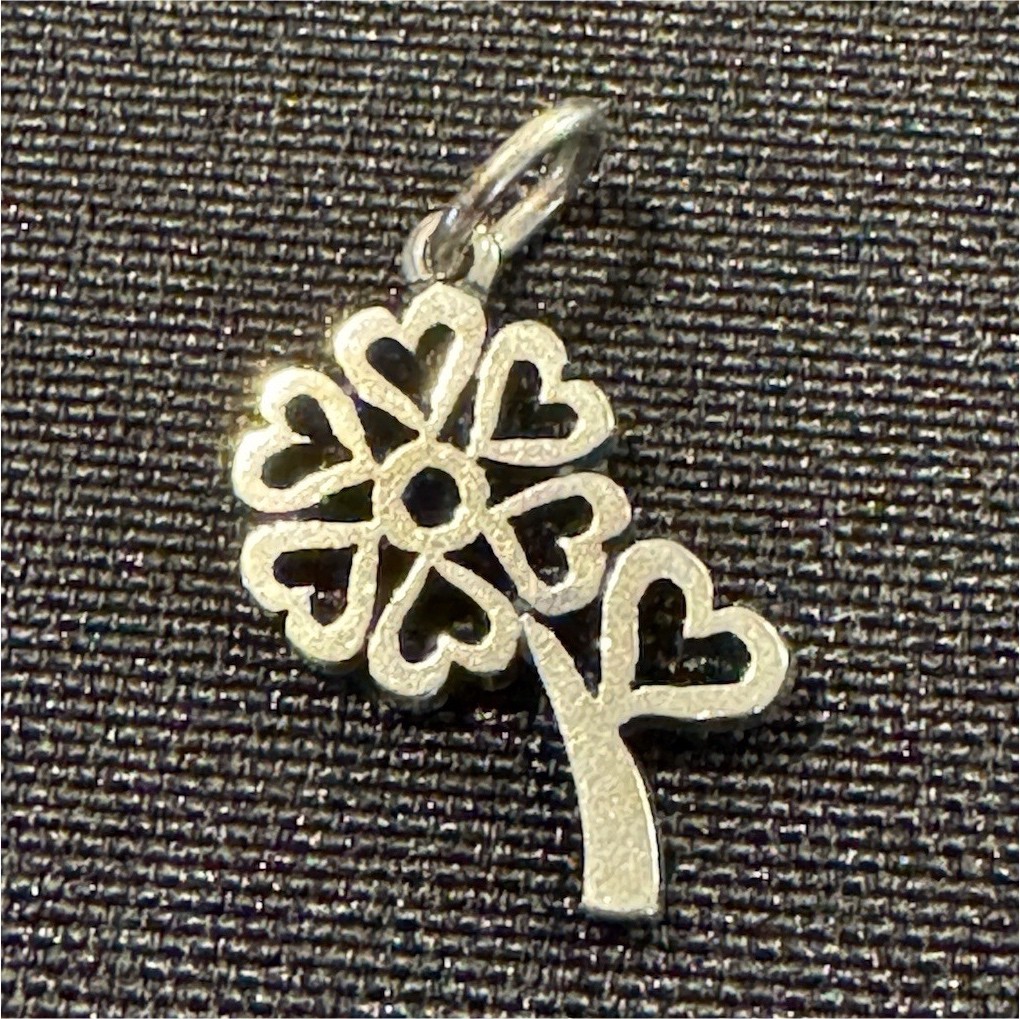 James Avery Sterling Silver 925 Flower Heart Love Nature Charm Pendant