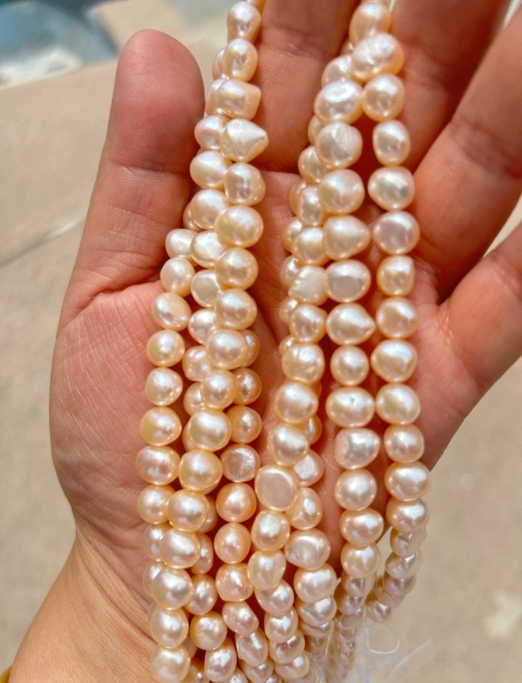 natural pearl Irregular pearls light gold DIY pearl set of 4