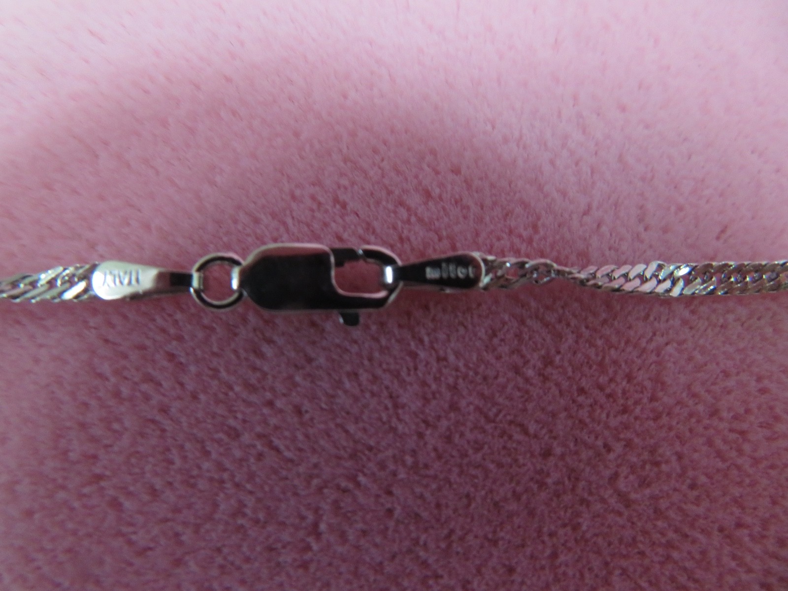 Italy Milor 24″ 18k Pure W Gold Singapore Chain Necklace w/Lobster Clasp 2.37 G