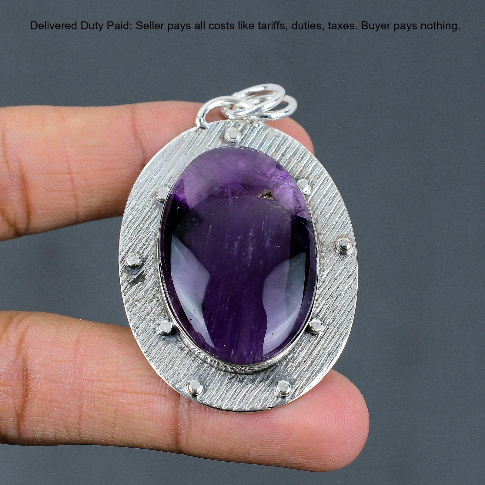 925 Silver February Star Amethyst Stone Wife Anniversary Unique Pendant Jewelry