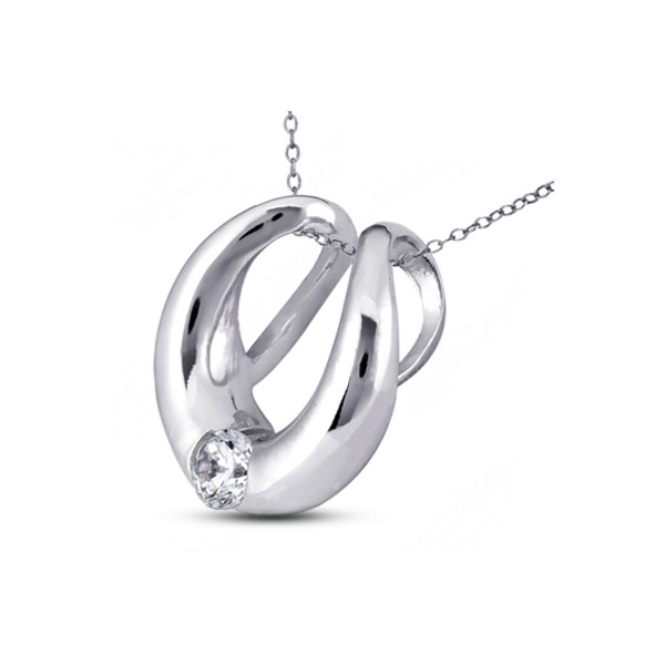 0.27ct I VS2 Round Earth Mined Certified Diamond White Gold Solitaire Pendant