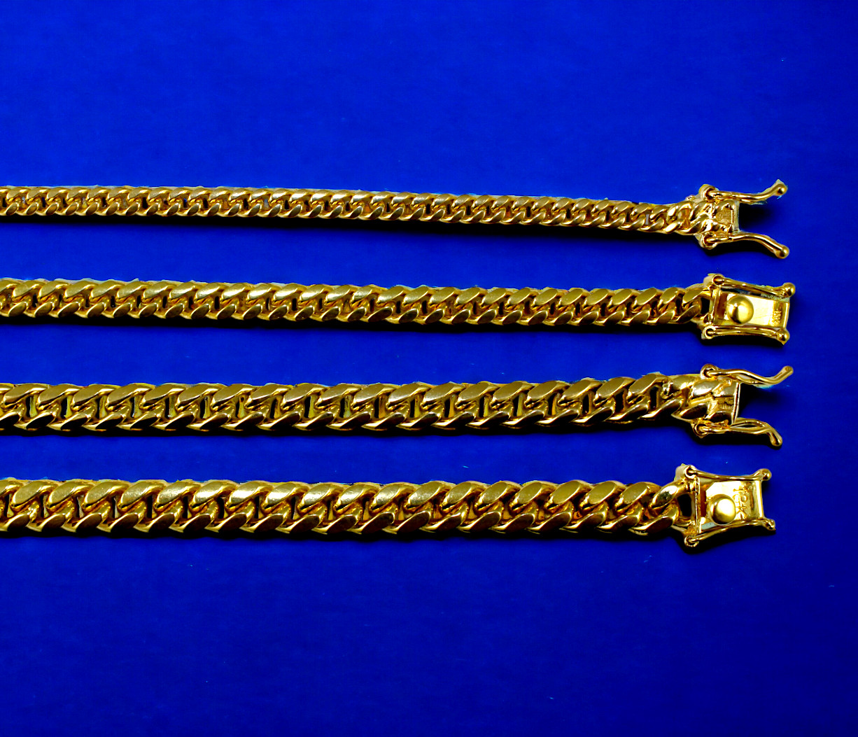 18K Yellow Gold SOLID Miami Cuban Link Necklace Chain Real Gold 4mm-7.5mm 16-30″