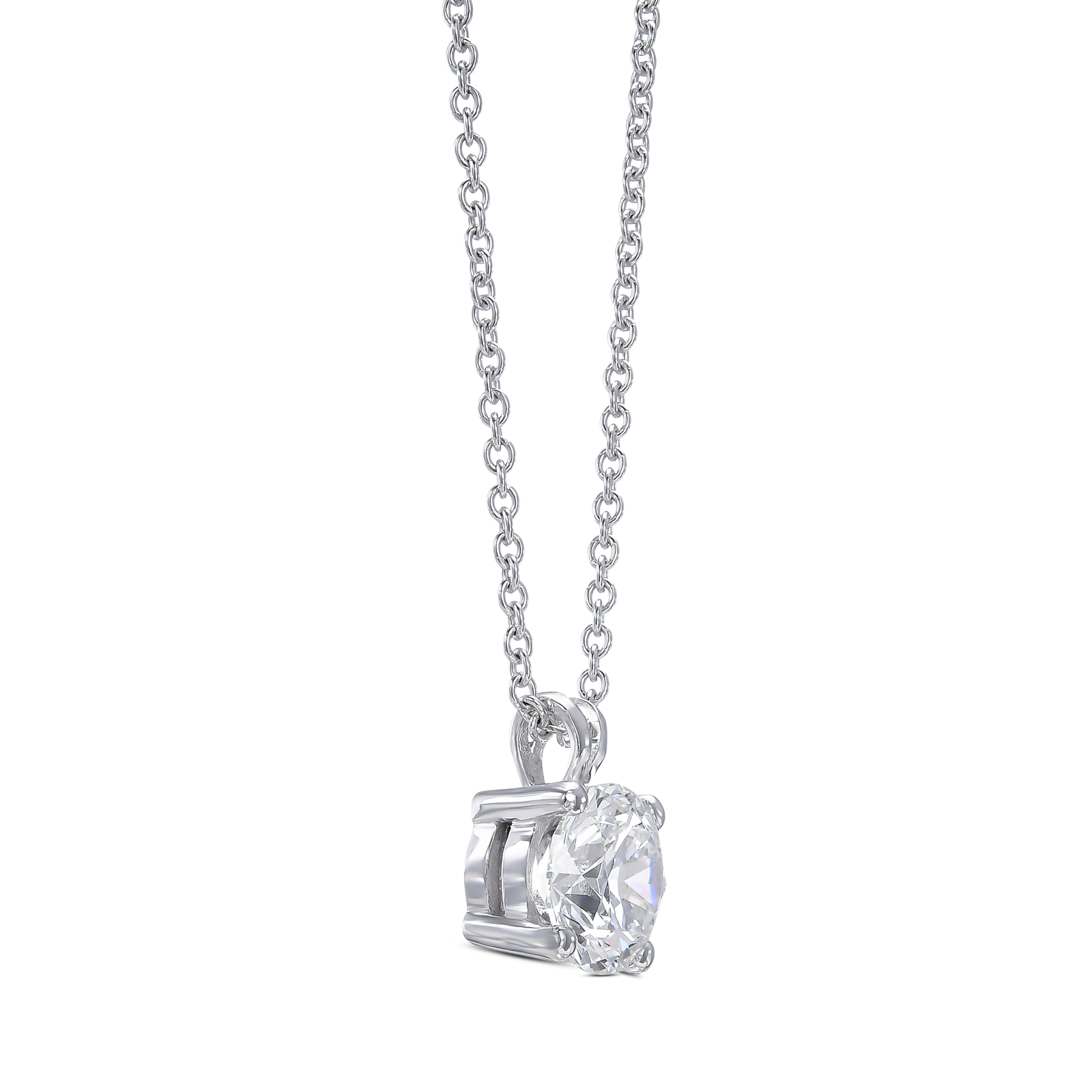 IGI Diamond Pendant VVS2 D Round 1.50 Carat Lab-created 14k White Gold Eye Clean