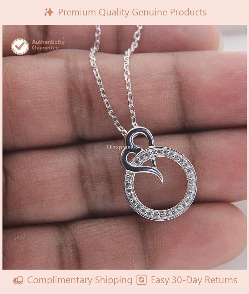 18″ Chain Pendant For Valentine’s Day Round Natural Diamond 14k White Gold