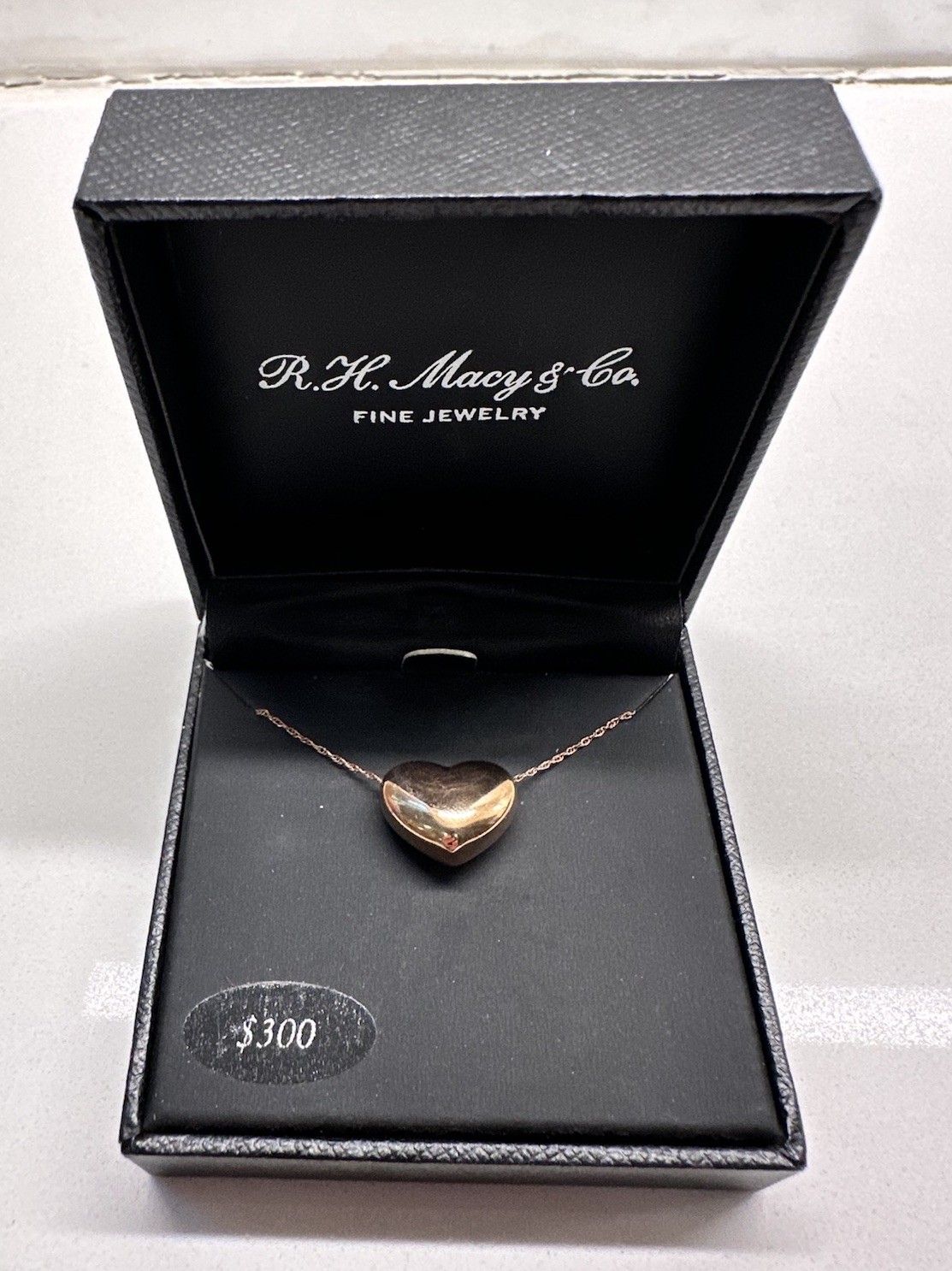 R.H. Macy & Co. 14k Rose Gold over Resin Puffy Heart Pendant Necklace