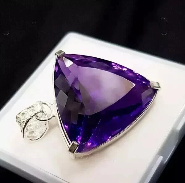 51.20 Ct+ Natural Purple Amethyst 925 Sterling Silver Pendant AG Gemstone