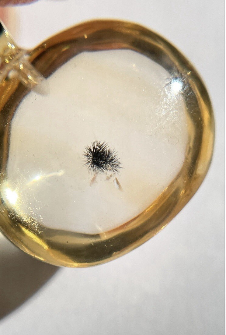 Very Rare Phantom Citrine with Hollandite Inclusions Dainty Pendant