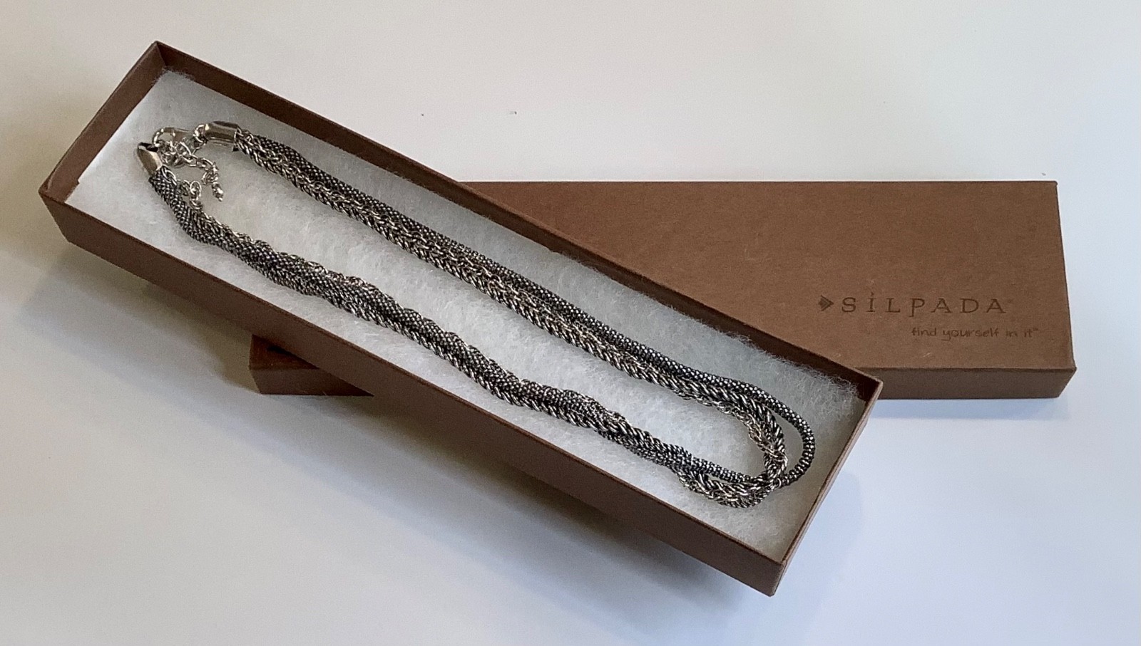 Silpada N1719 Sterling Silver (4) Multi-Strand 16-18” Necklace Oxidized Popcorn