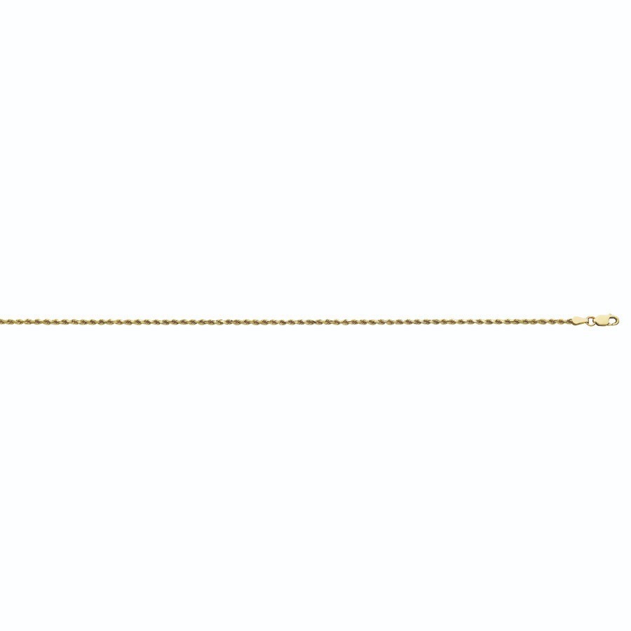 14k solid yellow gold diamond cut rope chain 16″inch 1.9mm 4.4 grams