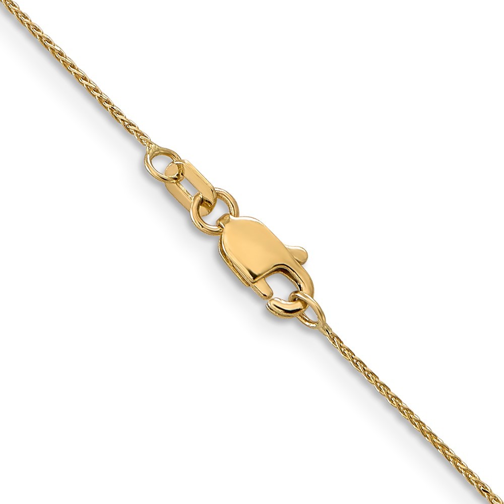 14k Yellow Gold Diamond-Cut .65mm Spiga Pendant Chain Necklace 16 Inch