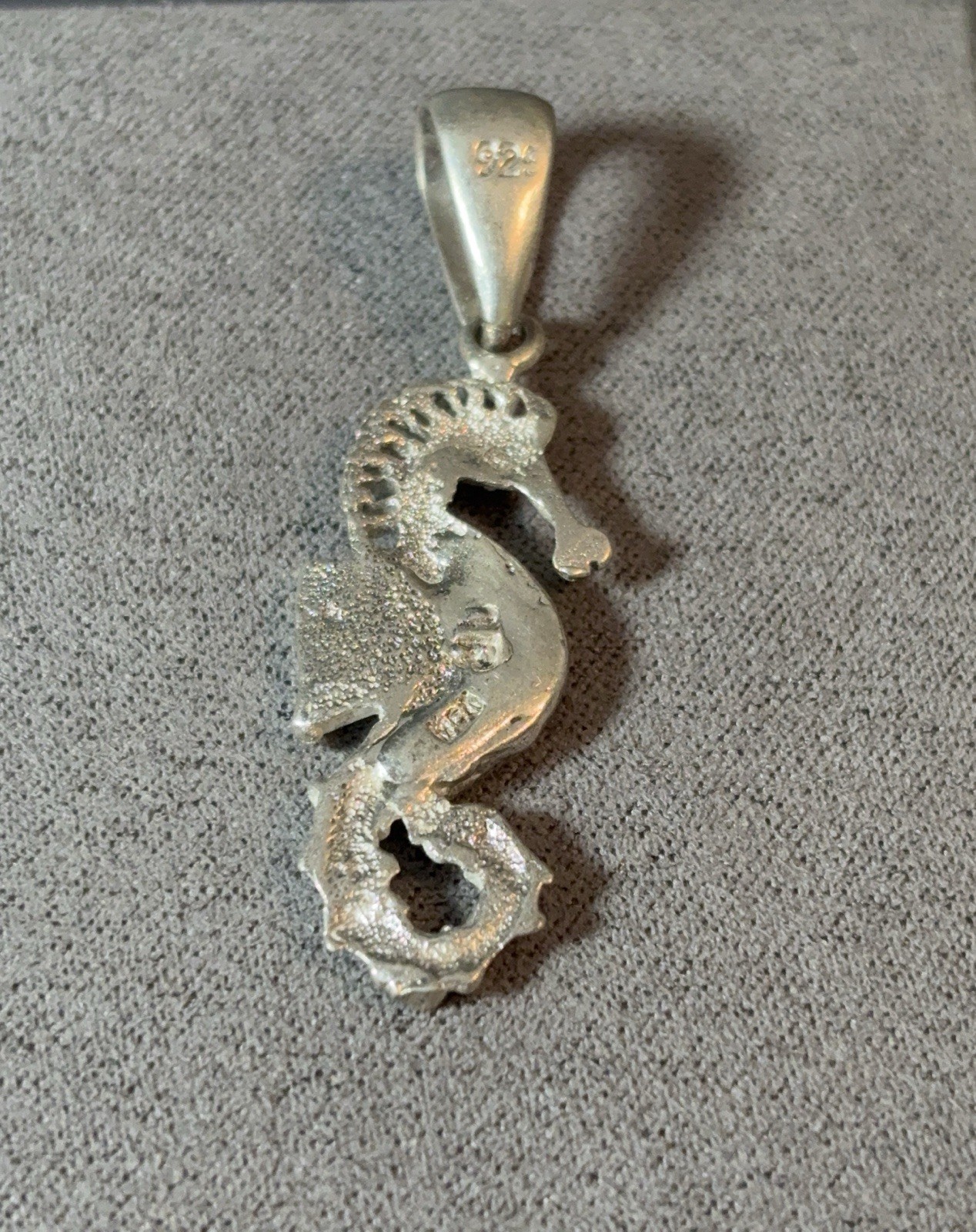 Petite Opal Inlay SEAHORSE Pendant Sterling Silver