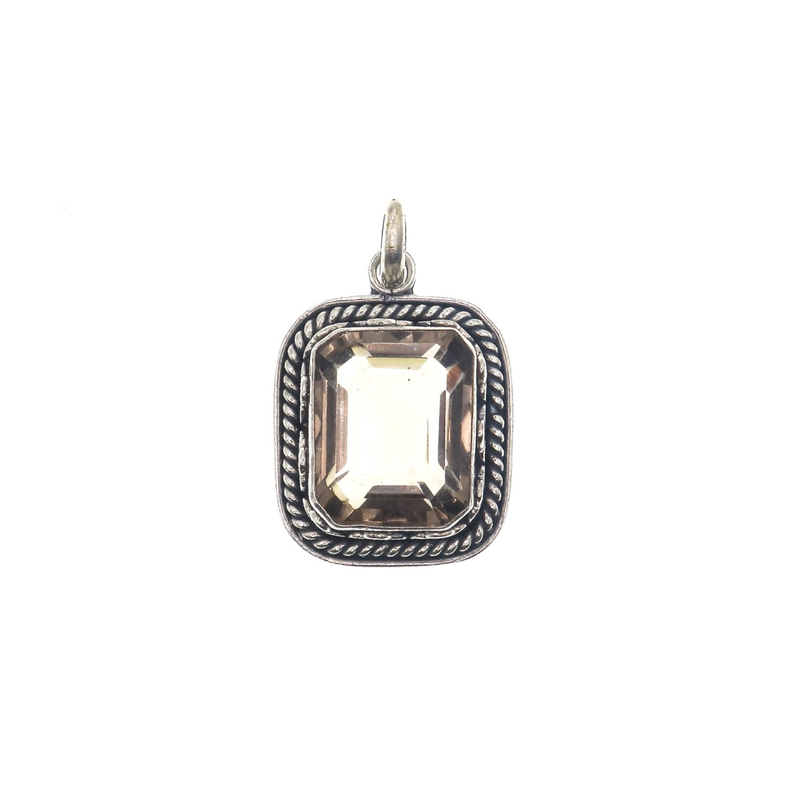 Sterling Silver Faceted Smoky Quartz Pendant