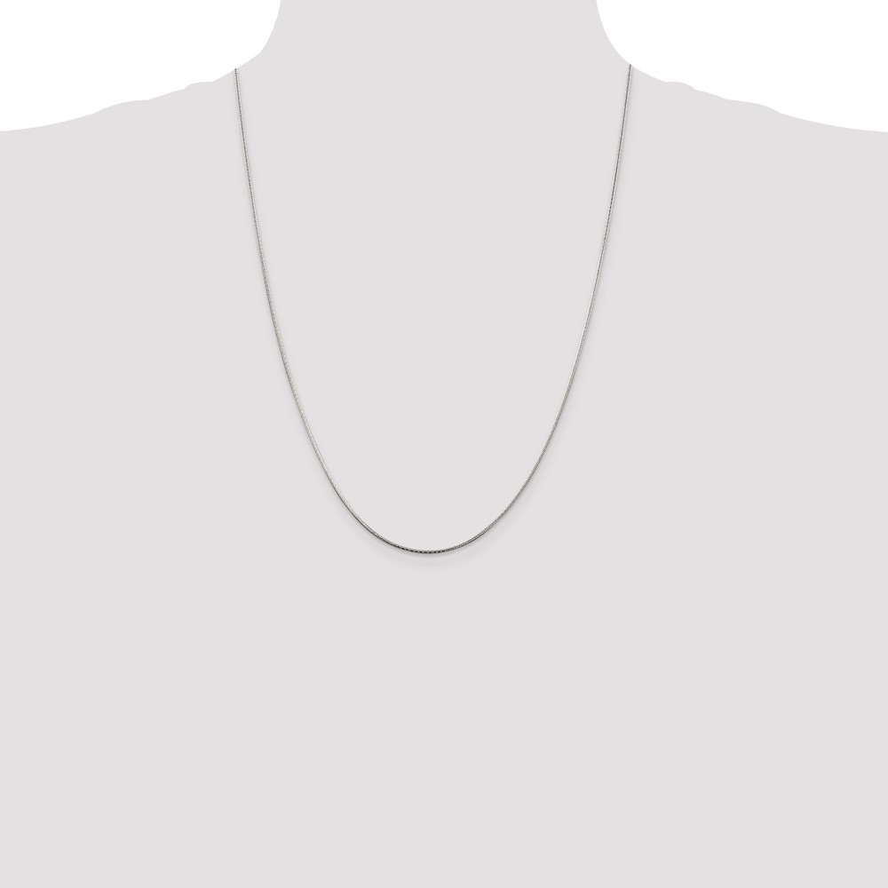 Sterling Silver 1.25mm Diamond-cut Snake Chain Necklace 24″
