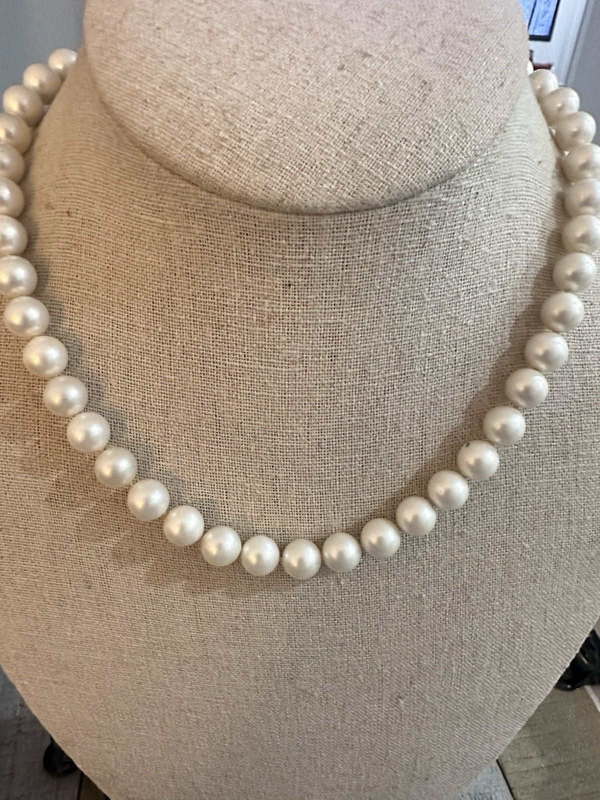 Vintage Judith Ripka Silver Pearl Sterling Silver Necklace 17″