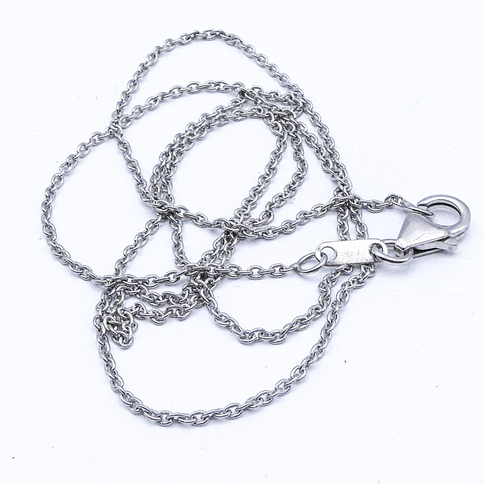 New Sterling Silver Italy Oval Link Chain Necklace 16″ Stackable